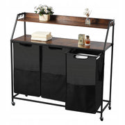 VEVOR LAUNDRY SORTER WITH 3 COMPARTMENTS OXFORD FABRIC STURDY