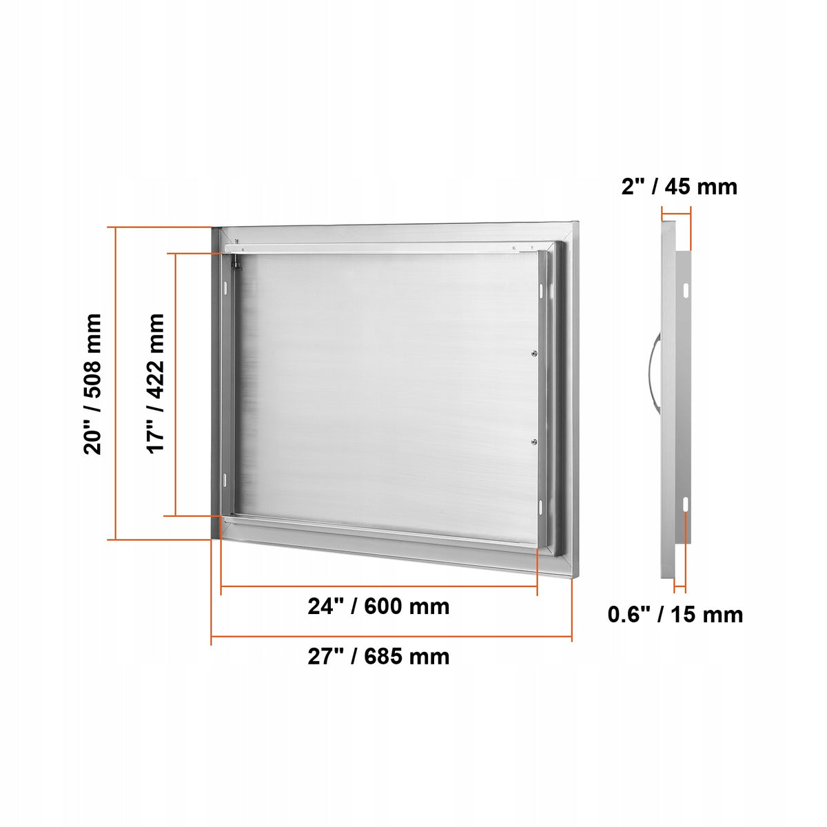 VEVOR PROFESSIONAL BBQ ACCESS DOOR 685X508 MM STAINLESS STEEL