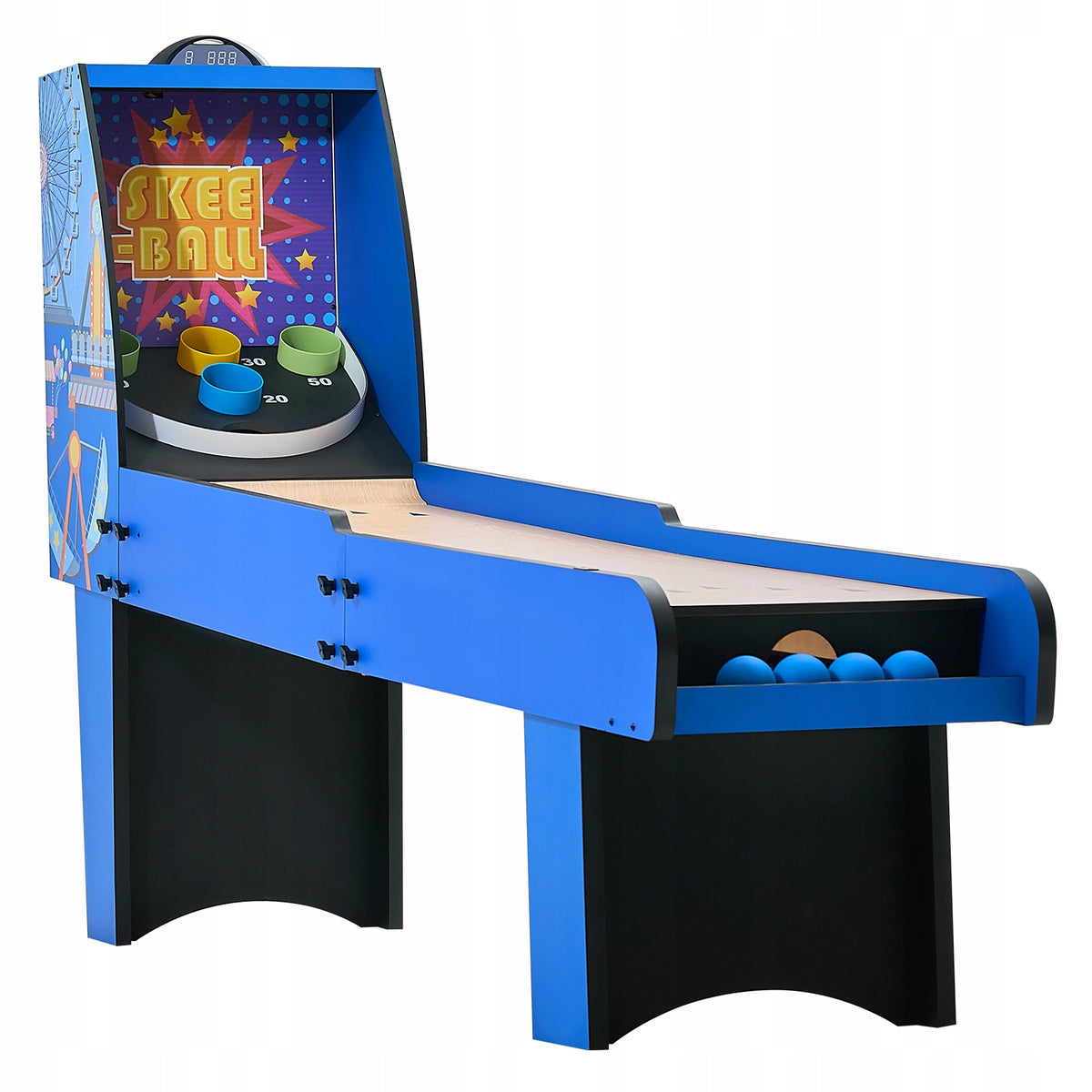 VEVOR 8 FT ROLL AND SCORE CLASSIC ARCADE GAME TABLE WITH ELECTRONIC SCORER