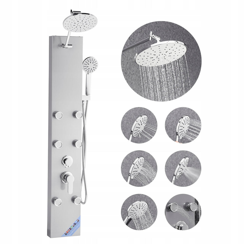 VEVOR 3-IN-1 SHOWER SYSTEM WITH RAINFALL SHOWER HEAD AND PREMIUM 304 STAINLESS STEEL MASSAGE JETS