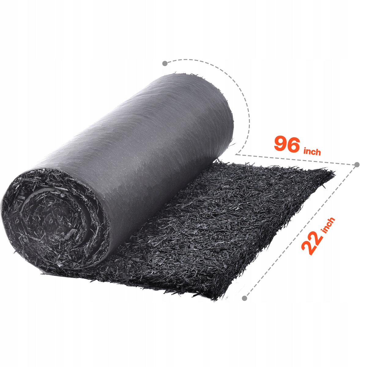 VEVOR RUBBER MULCH 2.44X0.56M GARDEN PATH MAT DURABLE BLACK