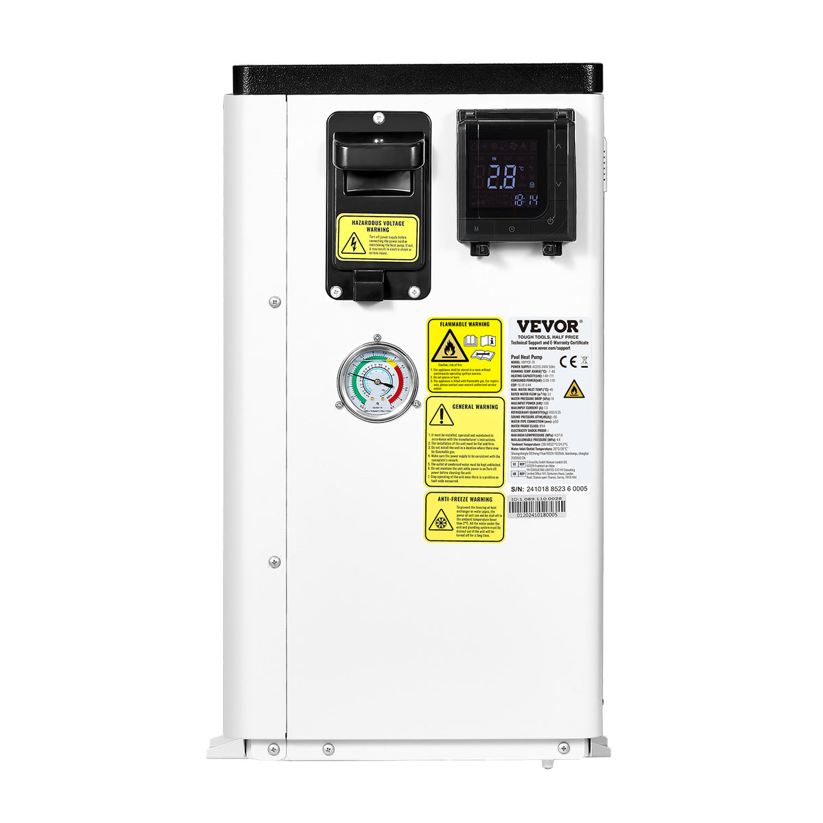 VEVOR ELECTRIC SWIMMING POOL HEAT PUMP 1.48-7.11 KW ENERGY EFFICIENT