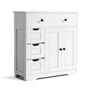 VEVOR 4-TIER WOODEN BATHROOM CABINET 2 DOORS 4 DRAWERS WHITE PREMIUM