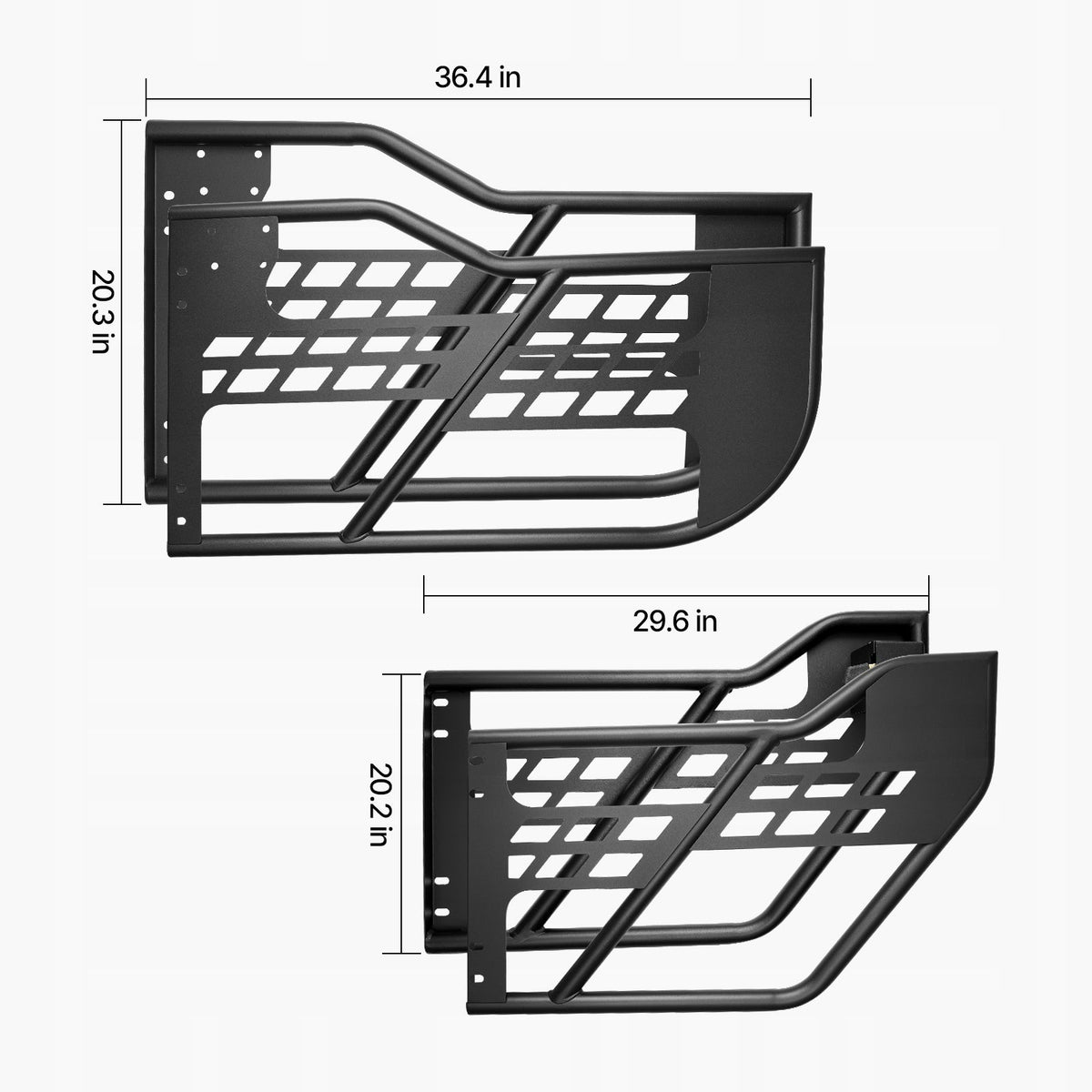 VEVOR JEEP TUBULAR DOORS 4-DOOR HEAVY DUTY STEEL WITH MIRRORS FOR WRANGLER