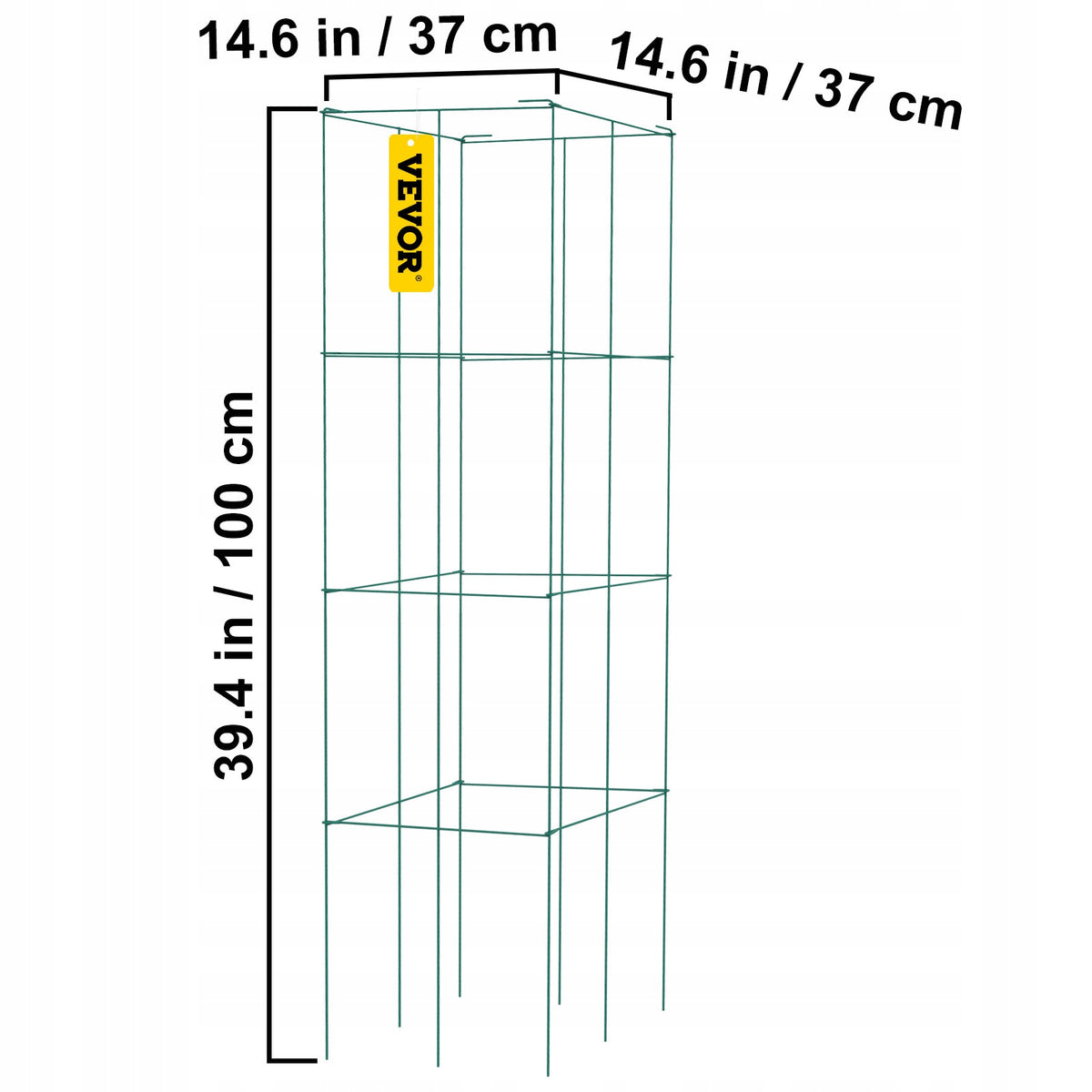 VEVOR TOMATO CAGES 37X37X100 CM SET OF 6 STRONG SQUARE