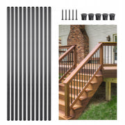 STAIR BALUSTRADE VEVOR 51 ELEMENTS ALUMINUM STAIR SPINDLE BLACK