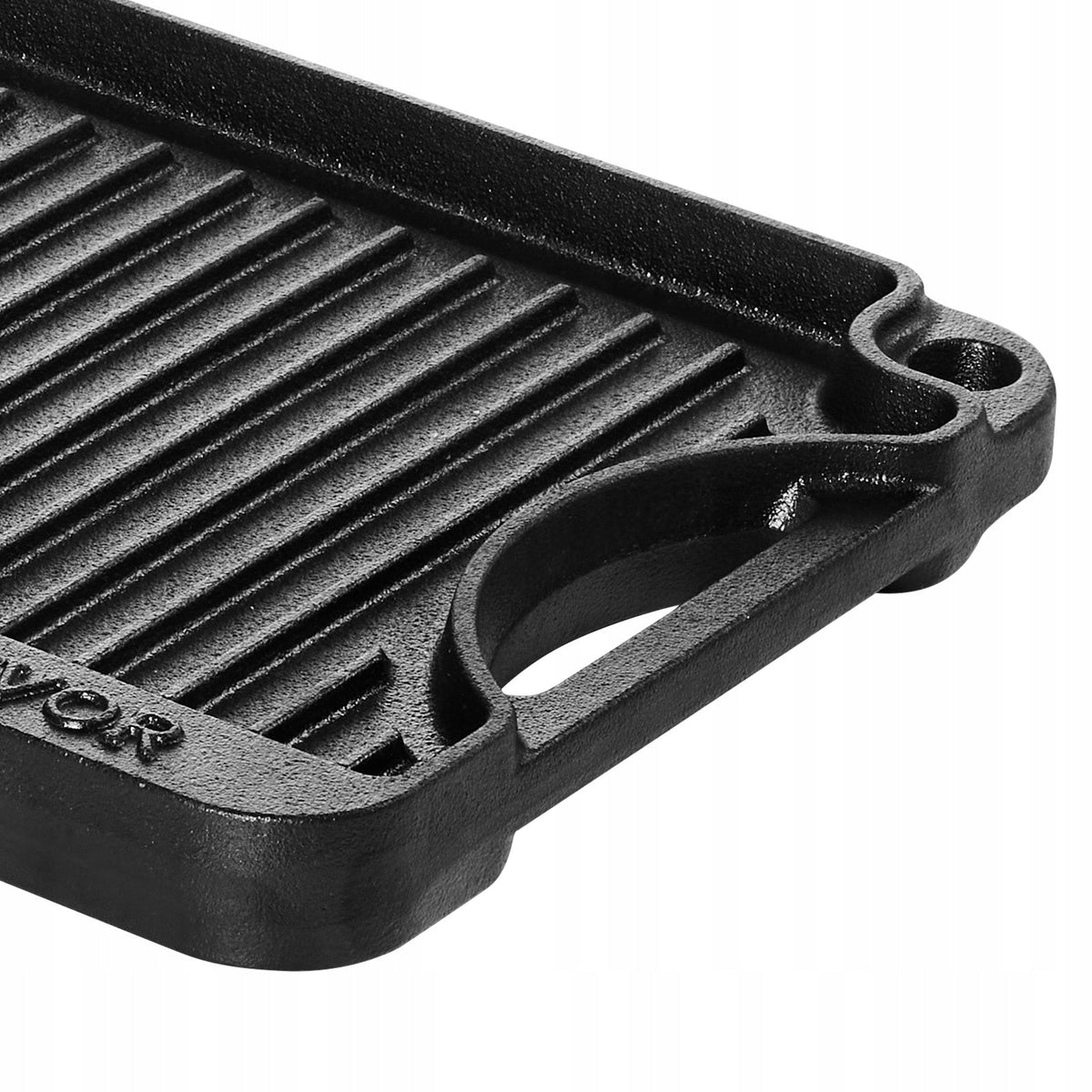 VEVOR PROFESSIONAL REVERSIBLE CAST IRON GRILL AND GRIDDLE 185X342MM BLACK