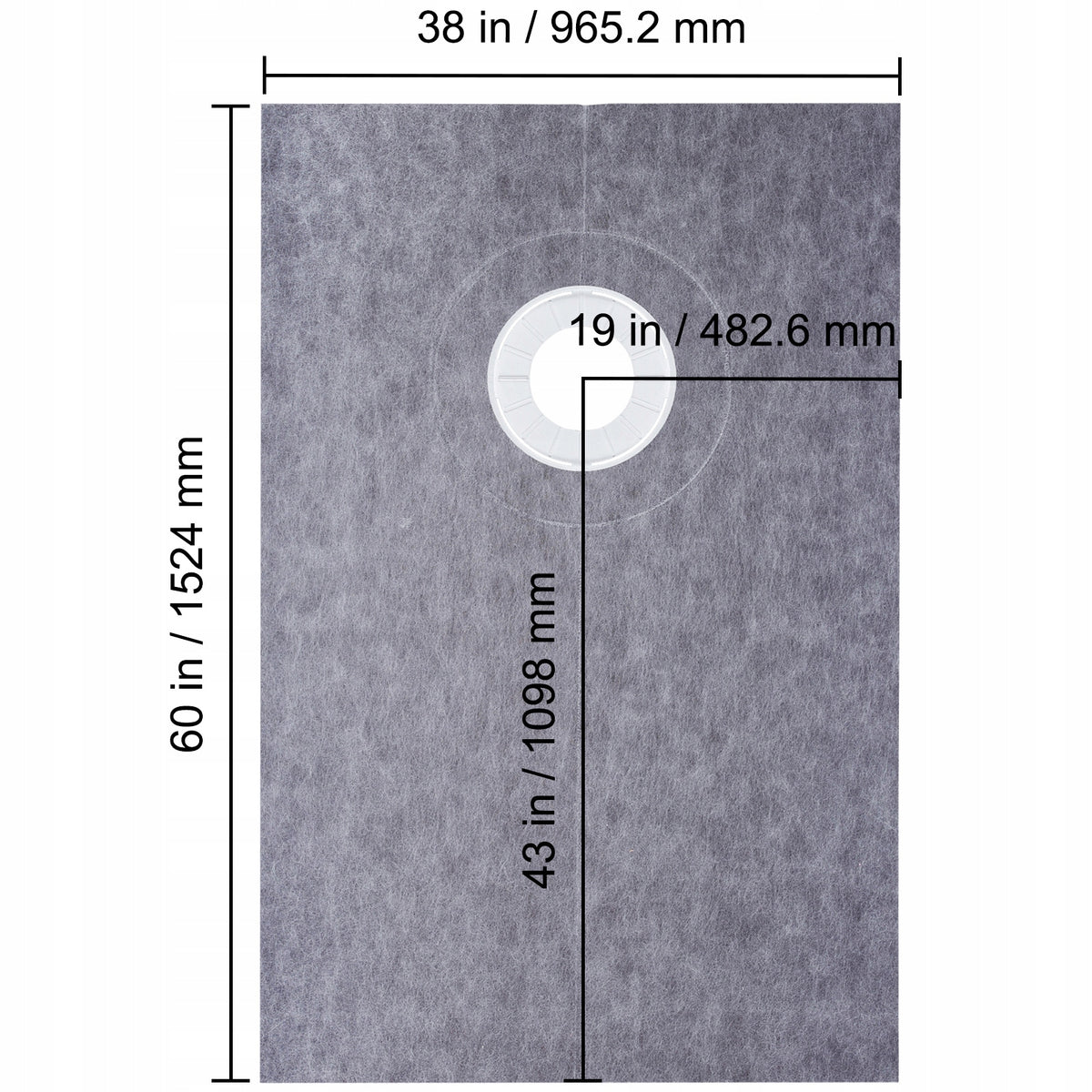 VEVOR 38X60 CM PREMIUM SHOWER THRESHOLD SET WATERPROOF MEMBRANE