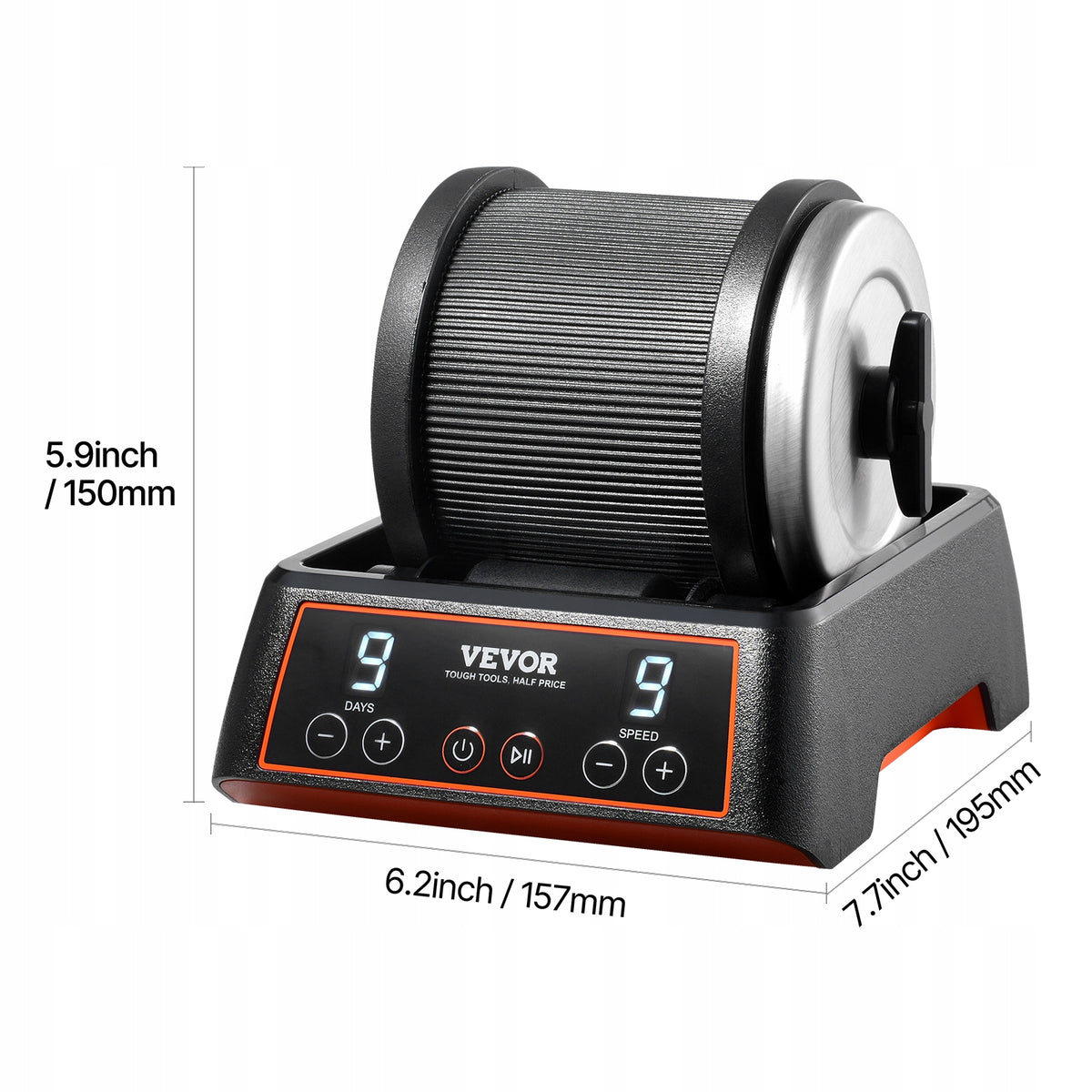 VEVOR STONE POLISHING KIT 9-SPEED STONE POLISHER TIMER