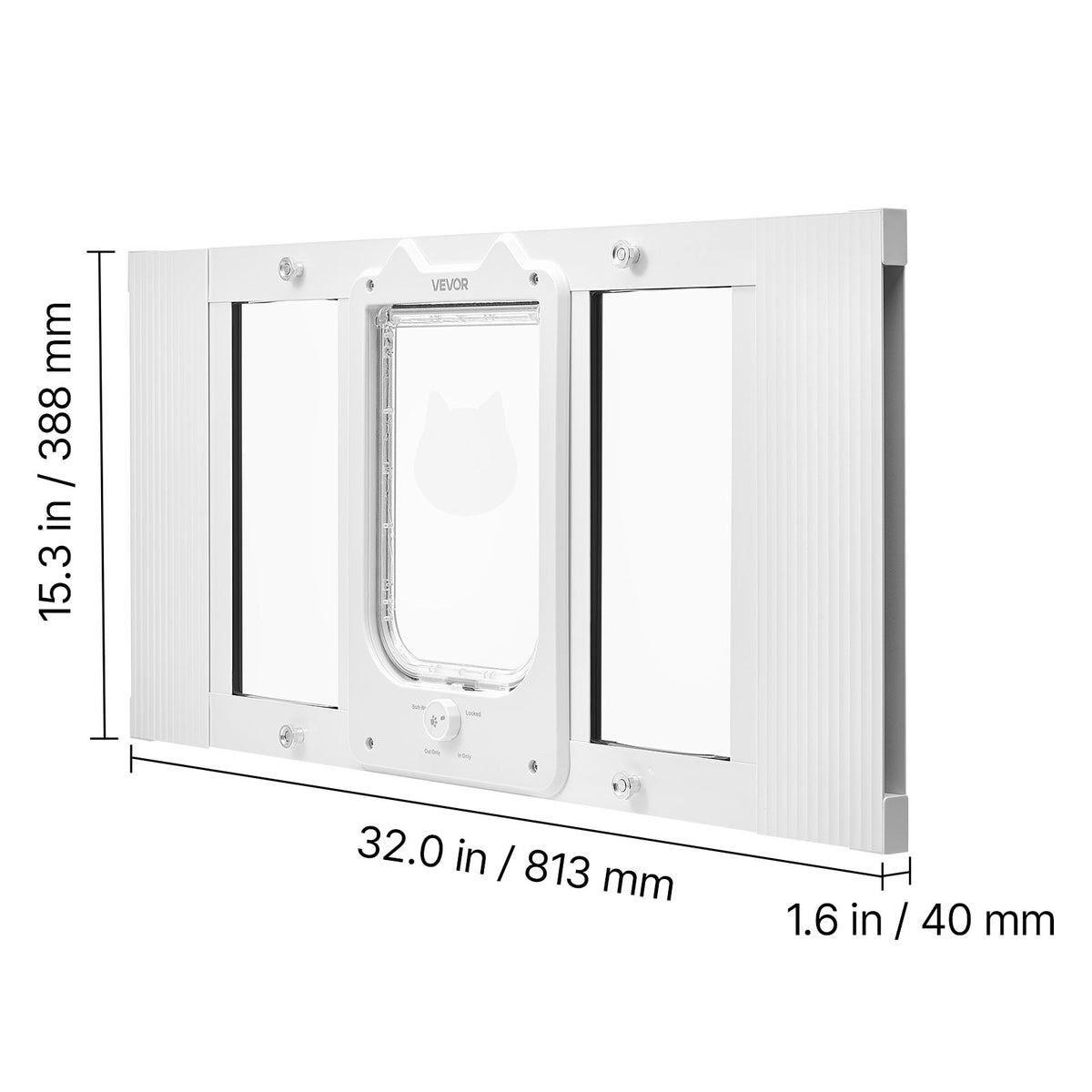 VEVOR CAT FLAP REGULATED 686-813 MM ALUMINUM 4-WAY LOCK