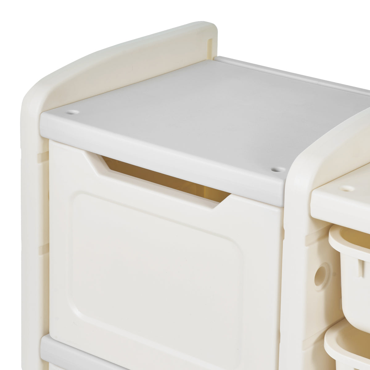 VEVOR 4-TIER ELEPHANT TOY STORAGE SHELF STURDY HDPE ORGANIZER BEIGE GREY