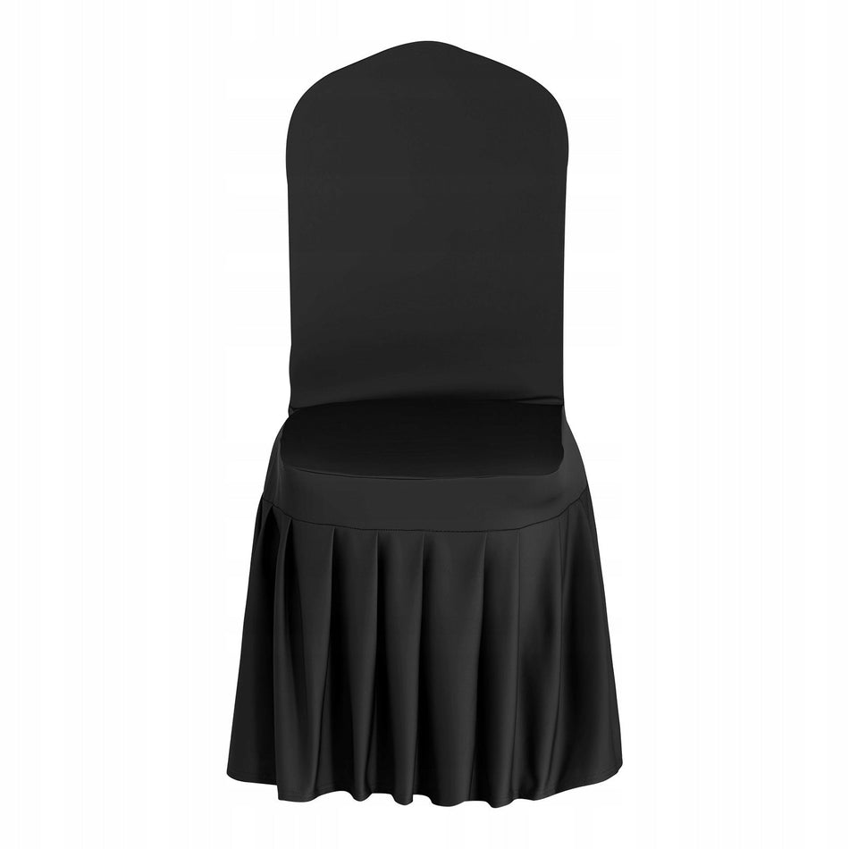 VEVOR 30 CHAIR COVERS BLACK ELASTIC WASHABLE FLAT FRONT