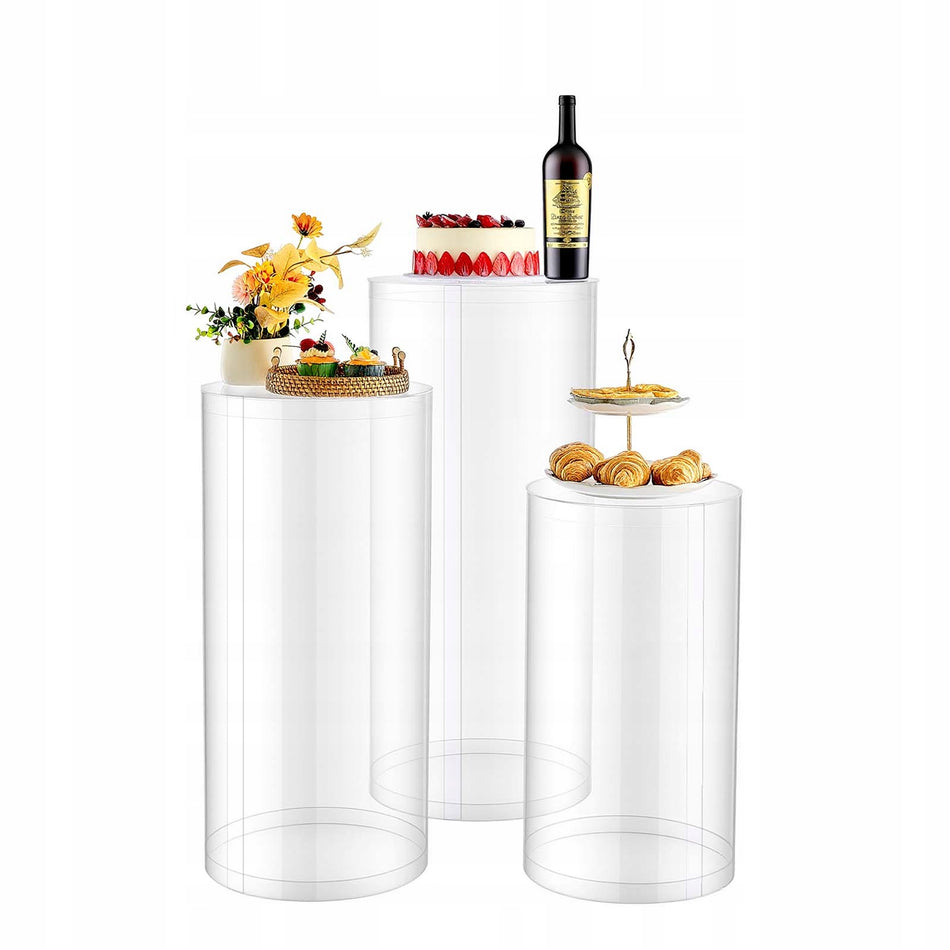 VEVOR 3-PIECE CYLINDRICAL CLEAR STRONG WEDDING FLOWER STAND