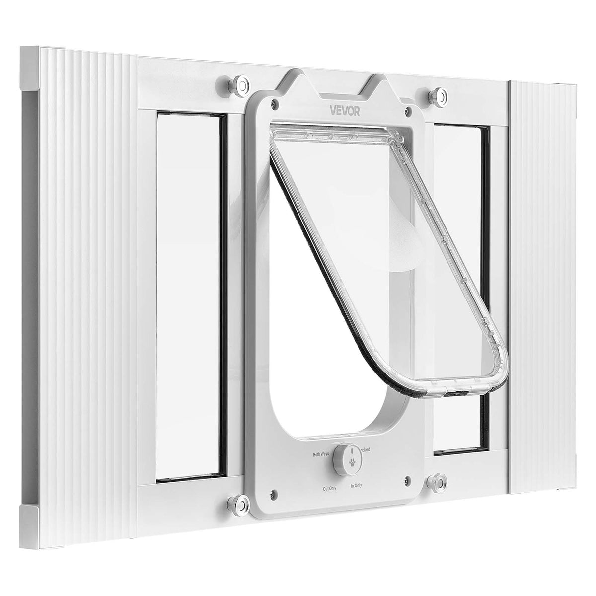 VEVOR CAT FLAP ADJUSTABLE 584-711 MM ALUMINIUM WHITE STRONG