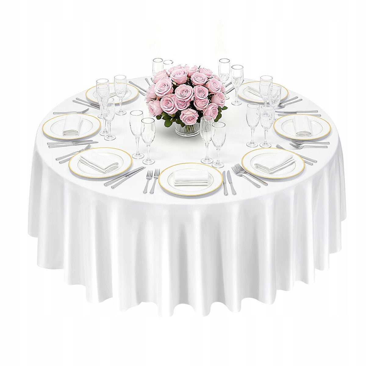 VEVOR 2 PCS ROUND TABLECLOTHS 3048 MM POLYESTER DURABLE WRINKLE-RESISTANT