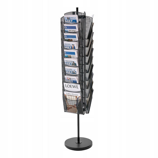 VEVOR ROTARY BROCHURE DISPLAY RACK 30 COMPARTMENTS METAL MAGAZINE HOLDER