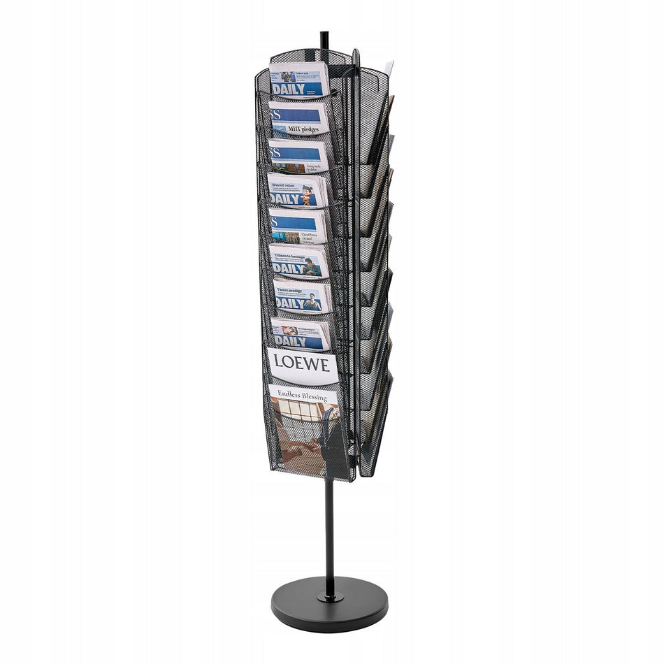 VEVOR ROTARY BROCHURE DISPLAY RACK 30 COMPARTMENTS METAL MAGAZINE HOLDER