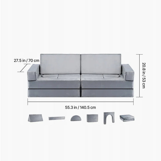 VEVOR MODULAR TODDLER PLAY COUCH 14 PIECES GREY PREMIUM