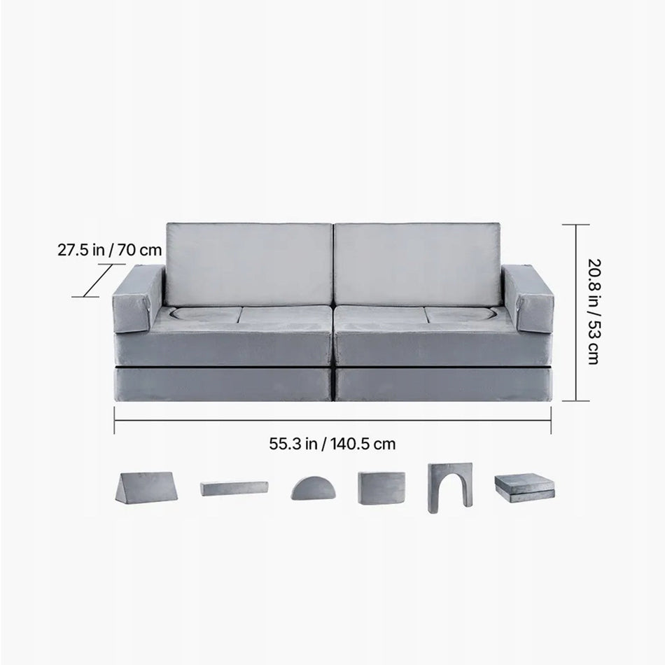 VEVOR MODULAR TODDLER PLAY COUCH 14 PIECES GREY PREMIUM