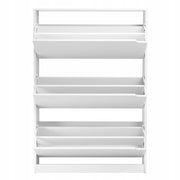 VEVOR SHOE CABINET WITH 3 DROP-DOWN DOORS WHITE SPACE-SAVING