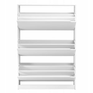 VEVOR SHOE CABINET WITH 3 DROP-DOWN DOORS WHITE SPACE-SAVING