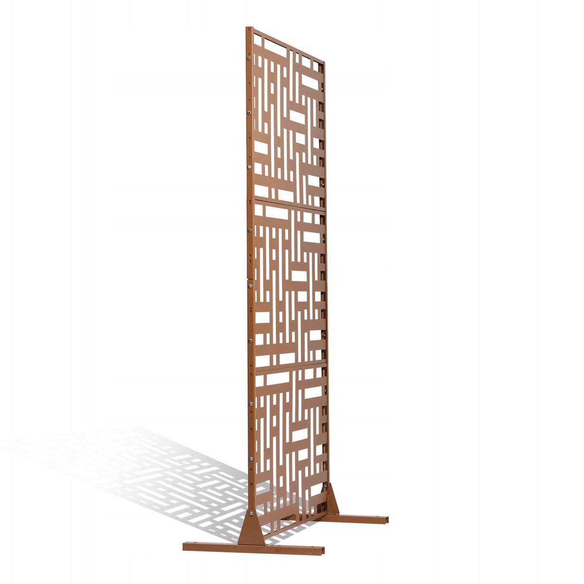 VEVOR METAL SCREEN 3-PANEL 120X50.8X193 CM BROWN SCREEN