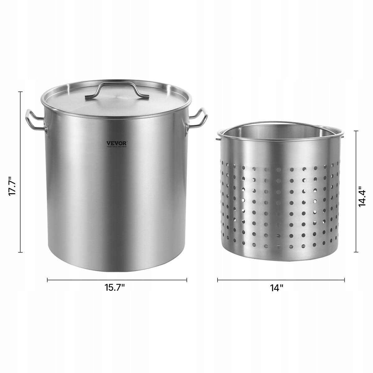VEVOR STAINLESS STEEL POT 60.5 L LARGE PROFESSIONAL SAUCEPAN