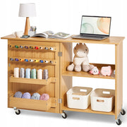 VEVOR FOLDING SEWING TABLE STURDY SEWING MACHINE DESK WITH WHEELS