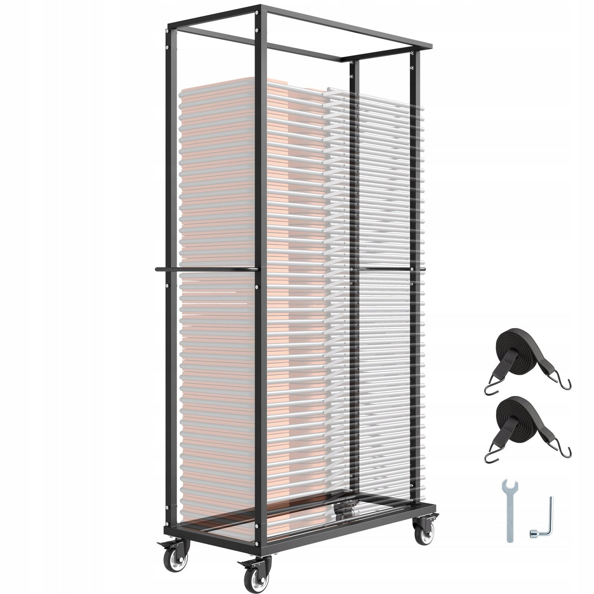 VEVOR HEAVY DUTY CHAIR CART 227 KG CAPACITY FOLDING CHAIR RACK