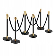 VEVOR PROFESSIONAL CROWD CONTROL BARRIER 6 PACK WITH 4 BLACK