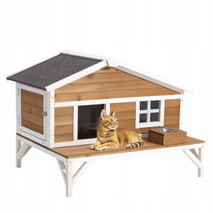 VEVOR OUTDOOR CAT HOUSE WITH FOAM INSULATION STURDY WOODEN
