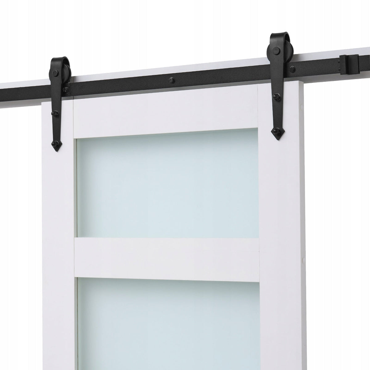 VEVOR 914x2134mm Premium White MDF and Glass Sliding Door System