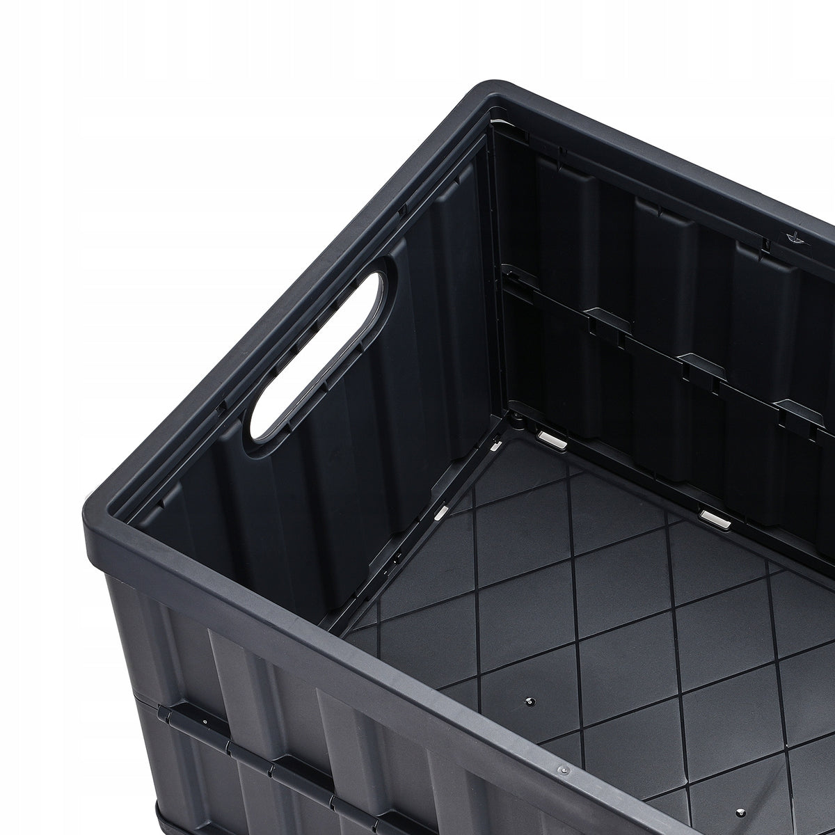 VEVOR SET OF 3 FOLDABLE PP BOXES 65L BLACK STRONG AND ERGONOMIC