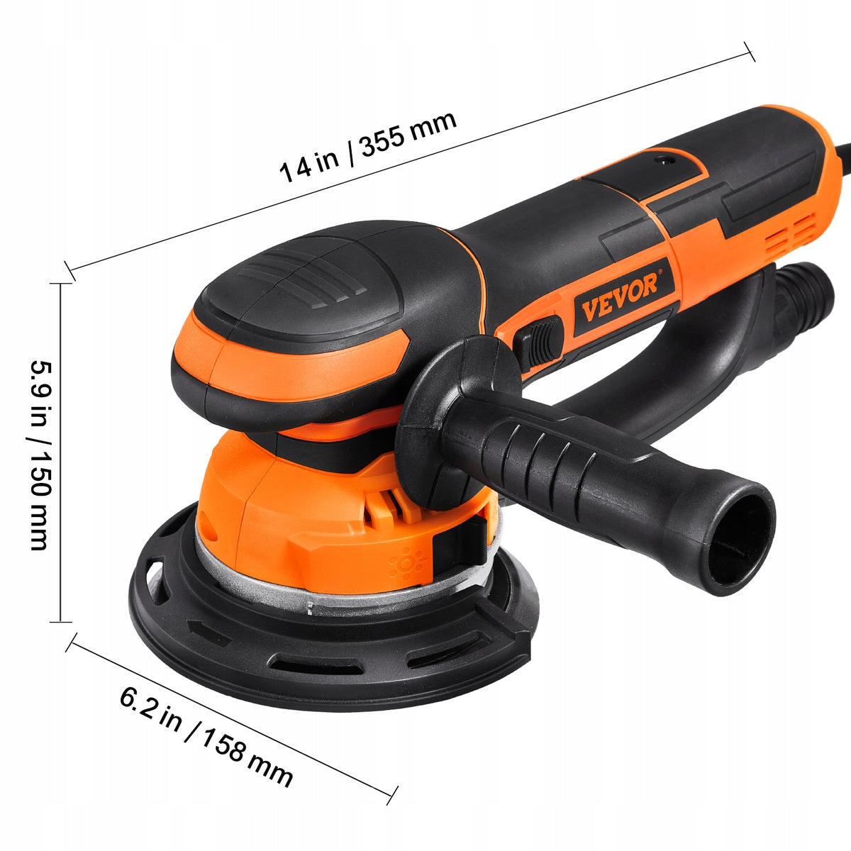 VEVOR 6 INCH 850W 6-SPEED DUAL ACTION RANDOM ORBIT SANDER KIT