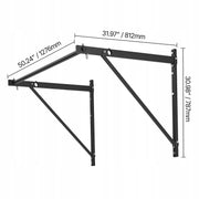 VEVOR Heavy Duty Wall Mounted Pull Up Bar Adjustable 440LBS Black