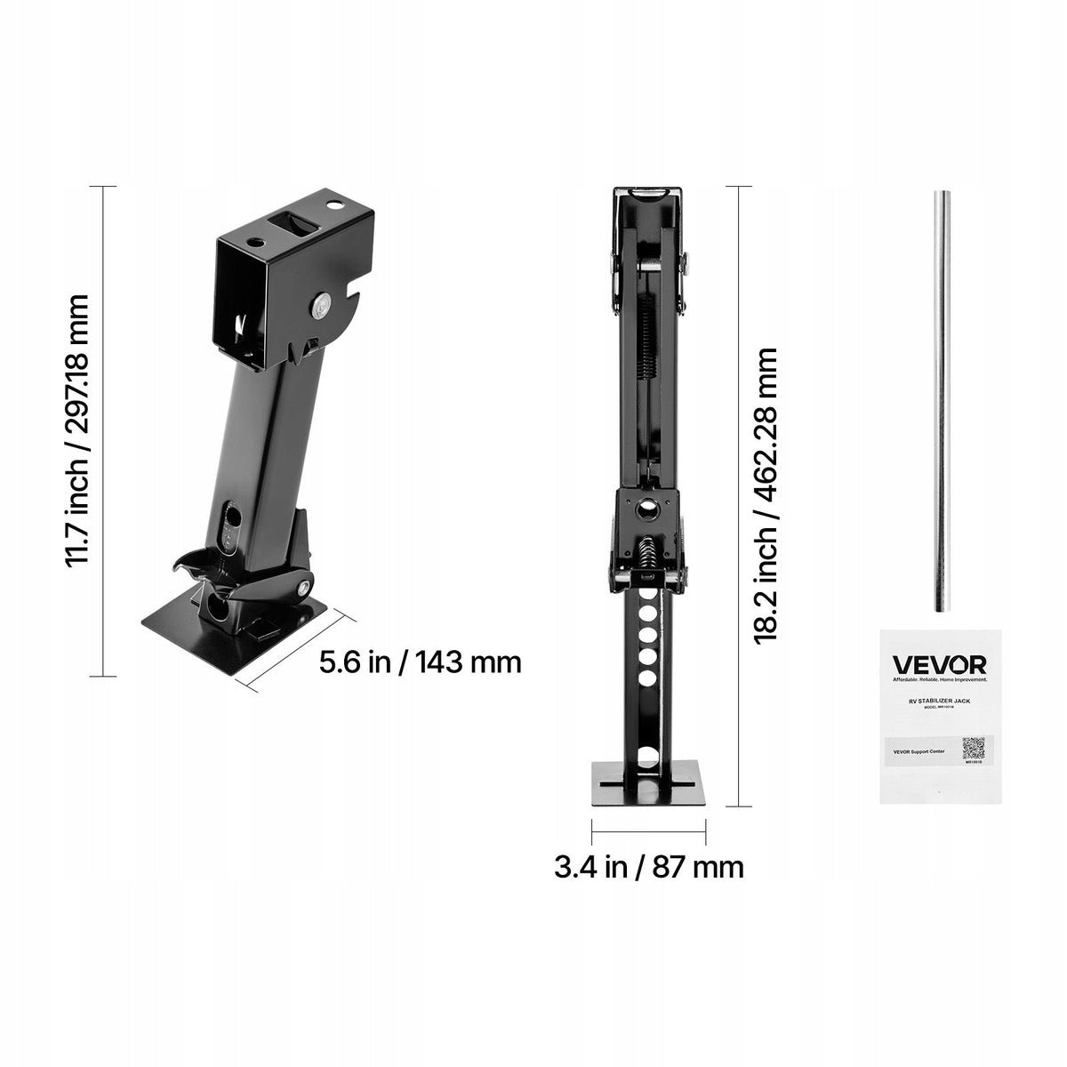 VEVOR HEAVY-DUTY TELESCOPIC SUPPORT BRACKET 2 PCS ADJUSTABLE 453KG
