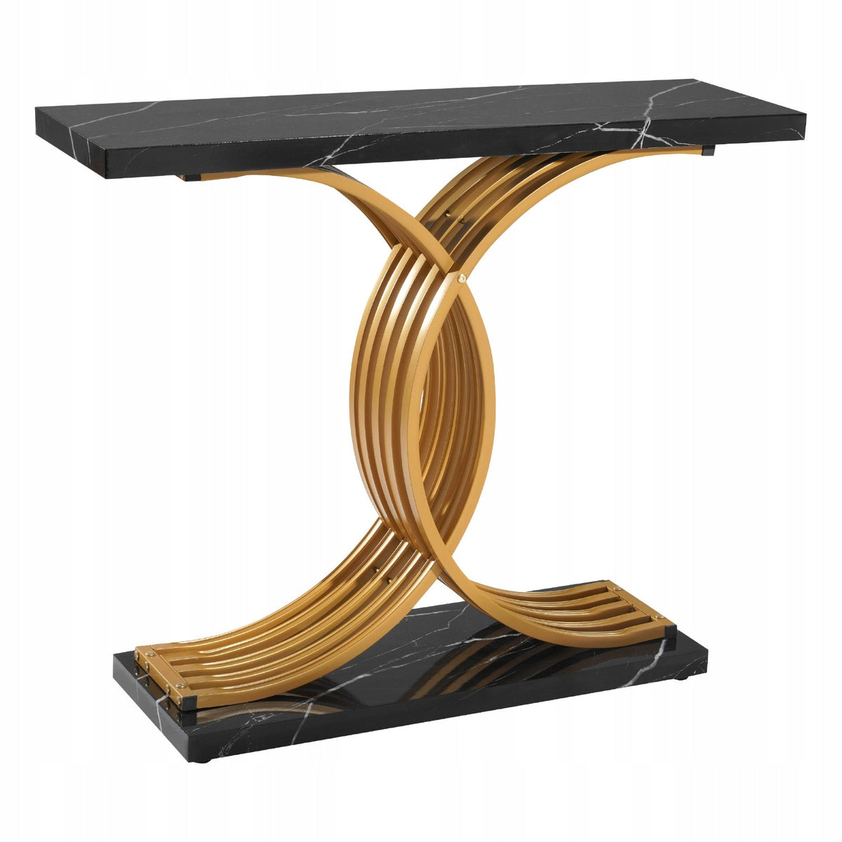 VEVOR CONSOLE TABLE 100X30X81 CM BLACK GOLD MODERN STURDY STRONG