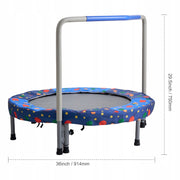 VEVOR 91 44 CM CHILDREN'S FOLDABLE TRAMPOLINE BLUE STRONG STEEL FRAME