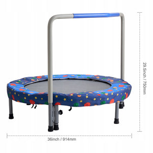 VEVOR 91 44 CM CHILDREN'S FOLDABLE TRAMPOLINE BLUE STRONG STEEL FRAME