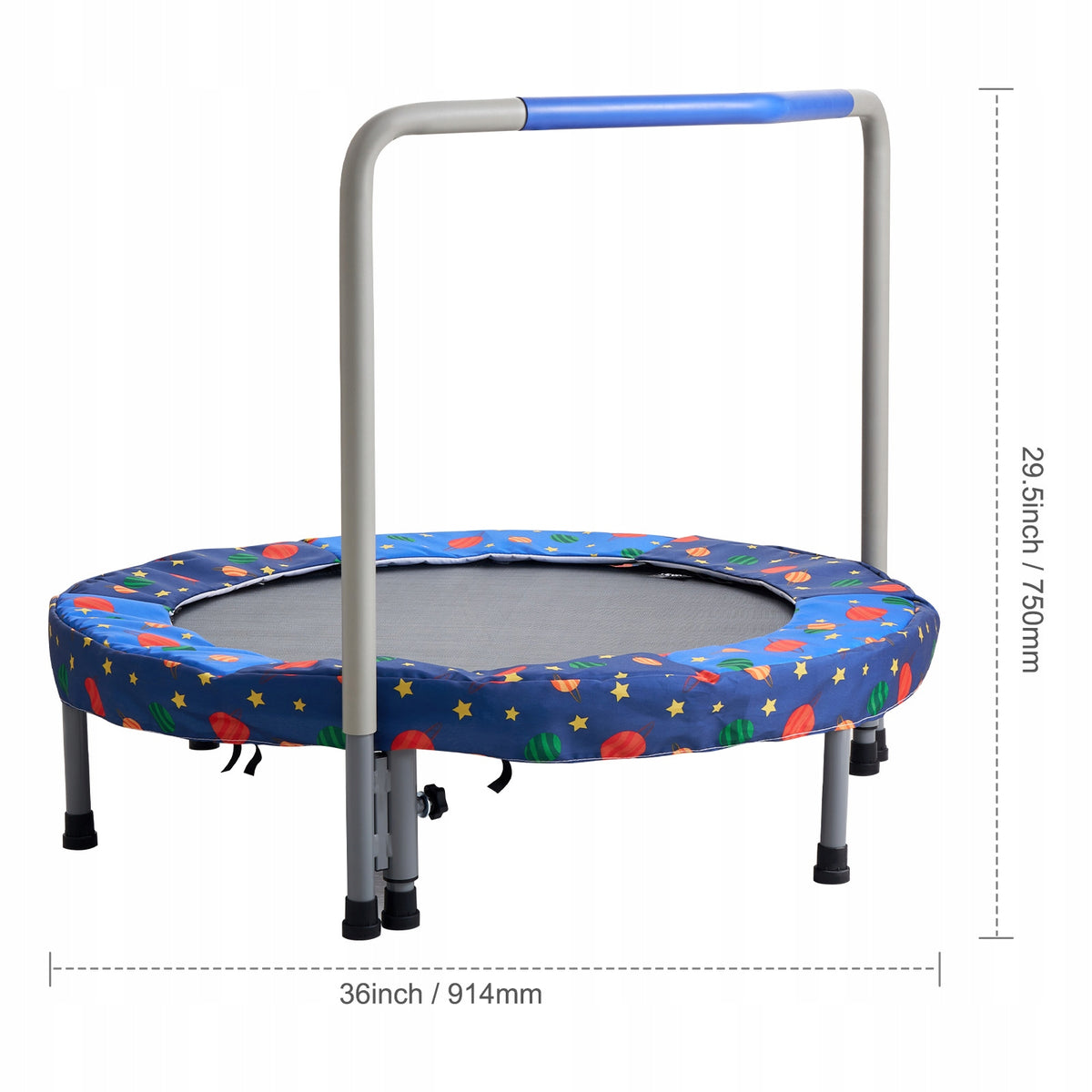 VEVOR 91 44 CM CHILDREN'S FOLDABLE TRAMPOLINE BLUE STRONG STEEL FRAME