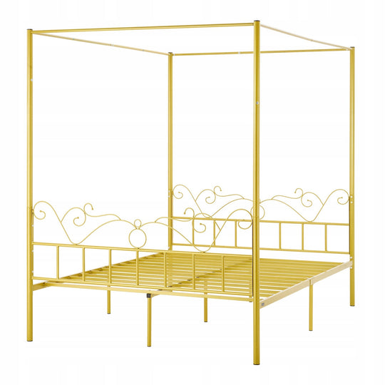 VEVOR QUEEN SIZE CANOPY BED FRAME METAL BED GOLD