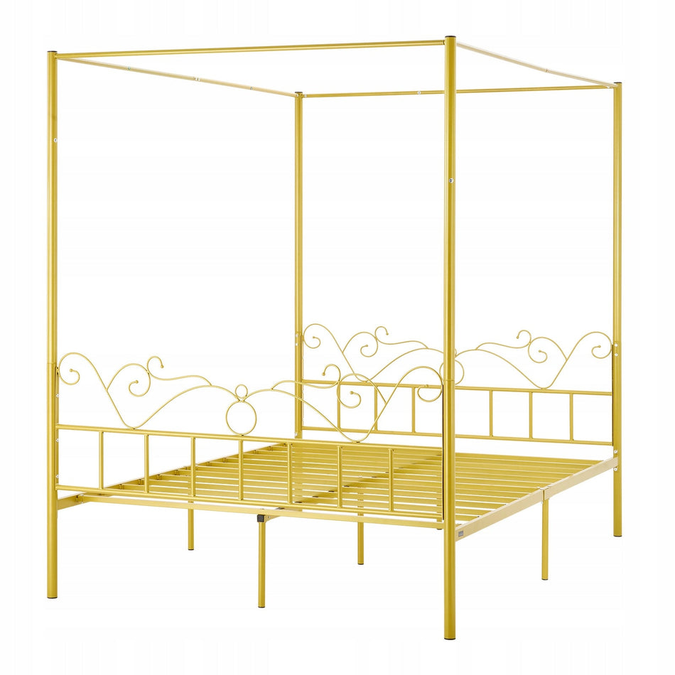 VEVOR QUEEN SIZE CANOPY BED FRAME METAL BED GOLD