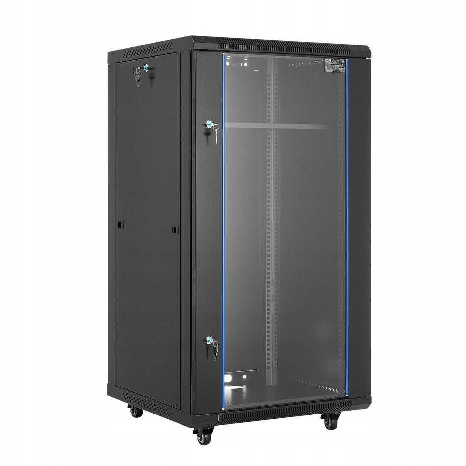 VEVOR 22U SERVER RACK 600MM DEEP HEAVY DUTY 136KG LOAD CAPACITY RACK CABINET