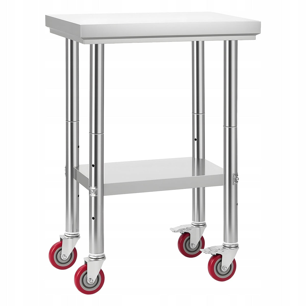 VEVOR STAINLESS STEEL WORK TABLE 61X45 CM ADJUSTABLE STURDY
