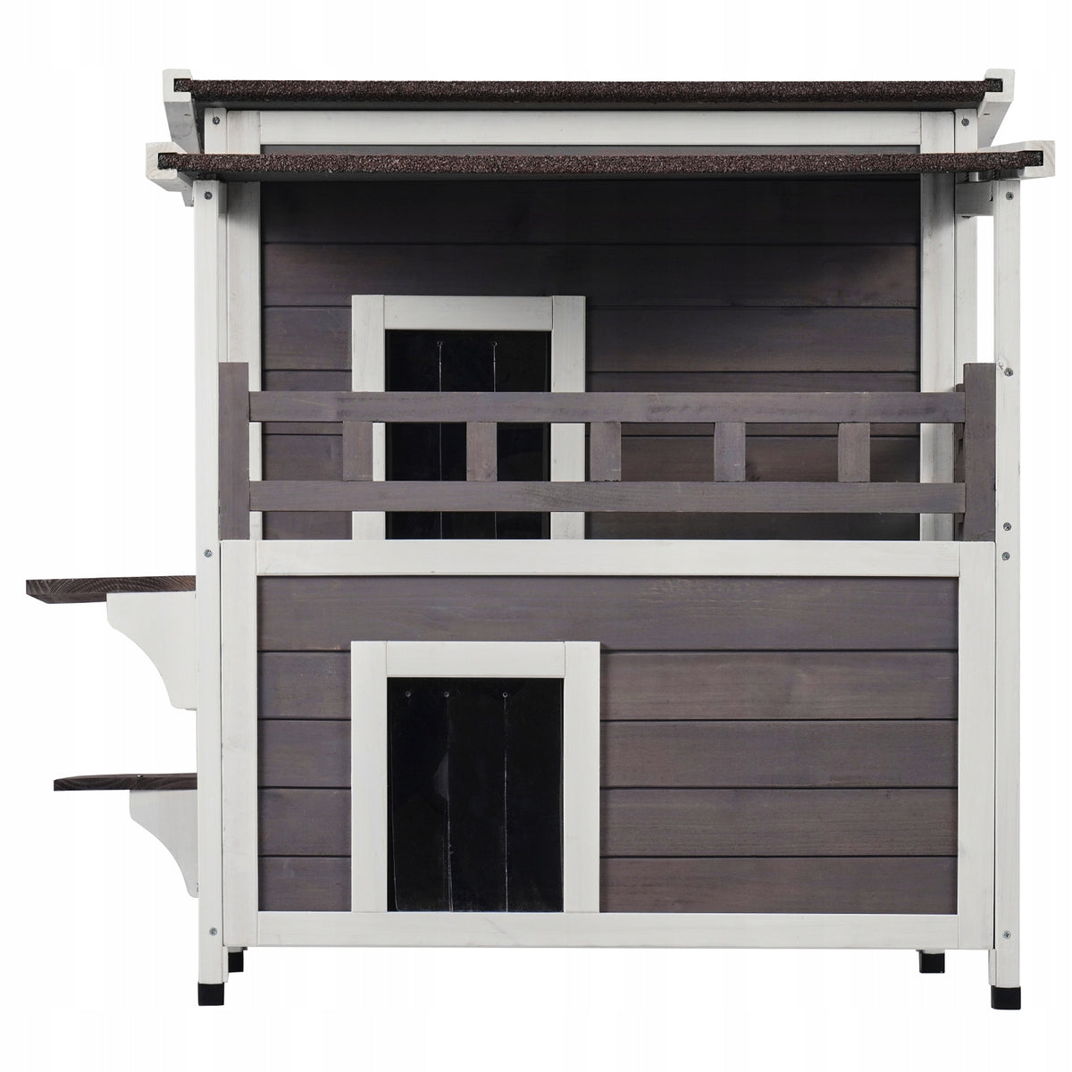 VEVOR OUTDOOR CAT HOUSE TWO-TIER WOODEN BALCONY
