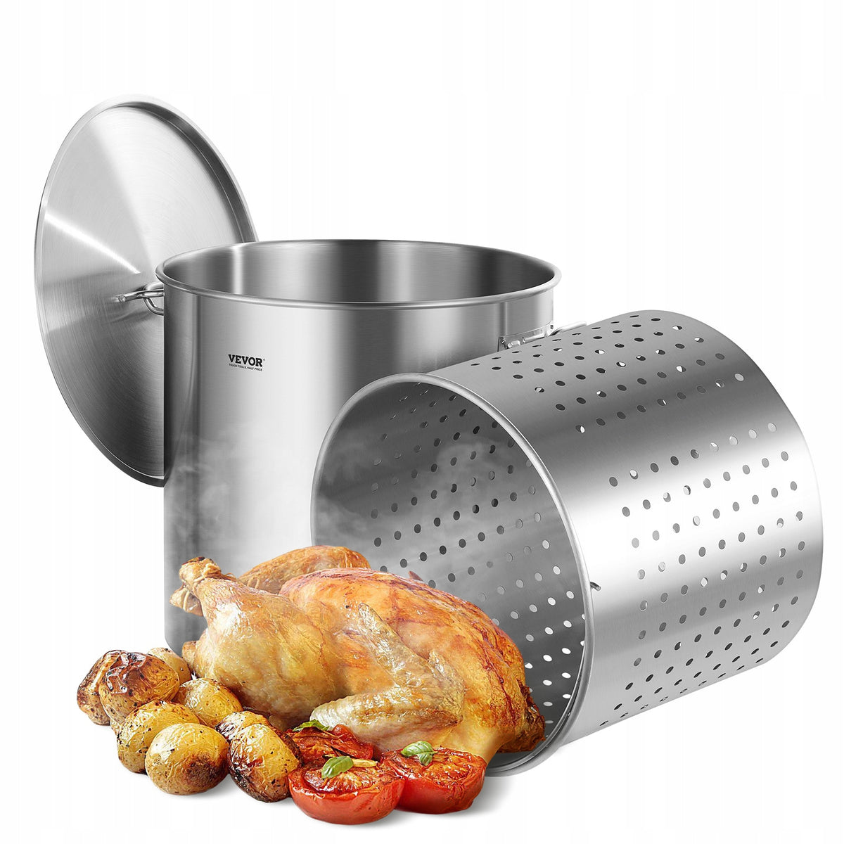 VEVOR STAINLESS STEEL POT 94.6L LARGE COOKING POTS
