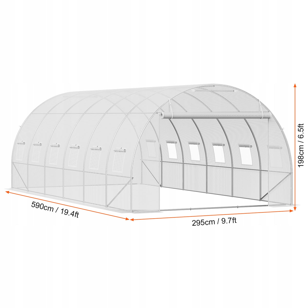 VEVOR TUNNEL GREENHOUSE 6.8X2.8X2M SOLID GALVANIZED FRAME LARGE SPACE