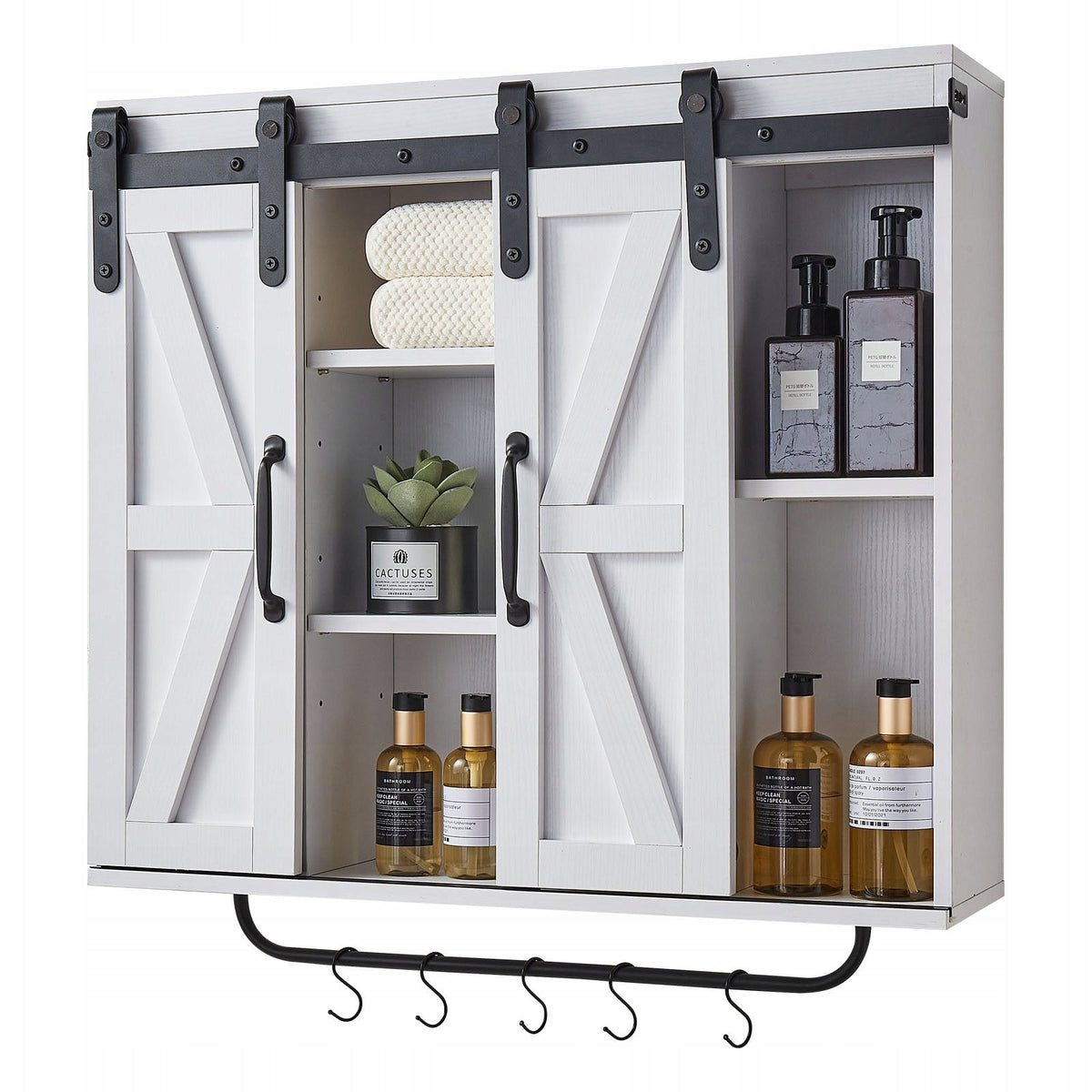 VEVOR Bathroom Cabinet with 2 Sliding Doors and Adjustable Shelves
