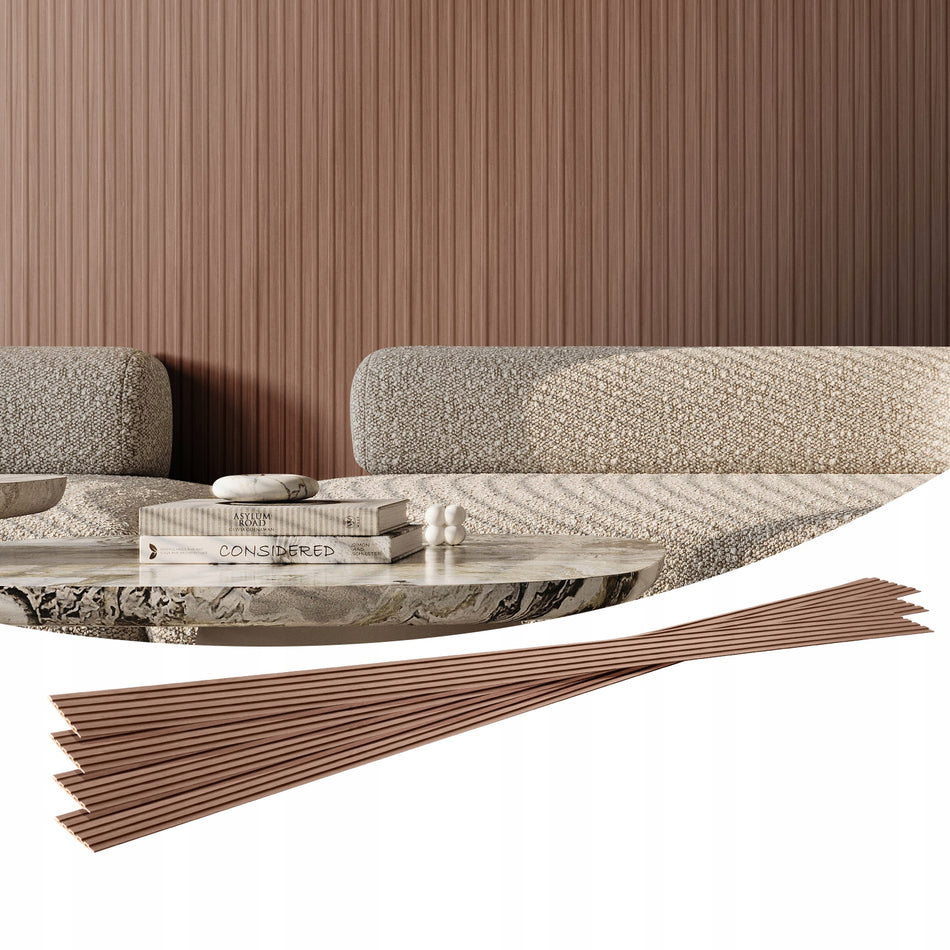 SET OF 8 VEVOR ACOUSTIC PANELS 2450X166MM GREY OAK STRONG AND STYLISH