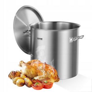 VEVOR 50.1L STAINLESS STEEL STOCKPOT LARGE SAUCEPAN STRONG SOLID